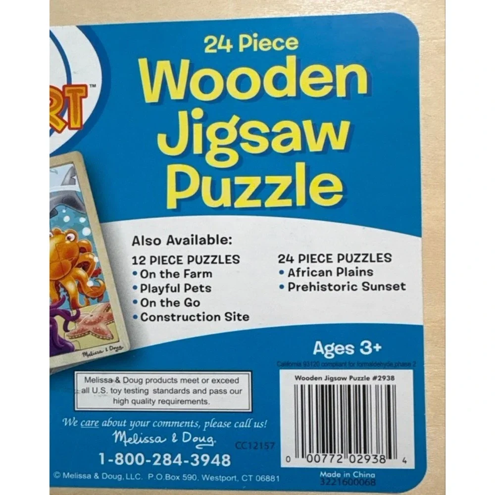 Melissa & Doug Under the Sea‎ 24 Piece Wooden Jigsaw Puzzle 2938 Kids Toy